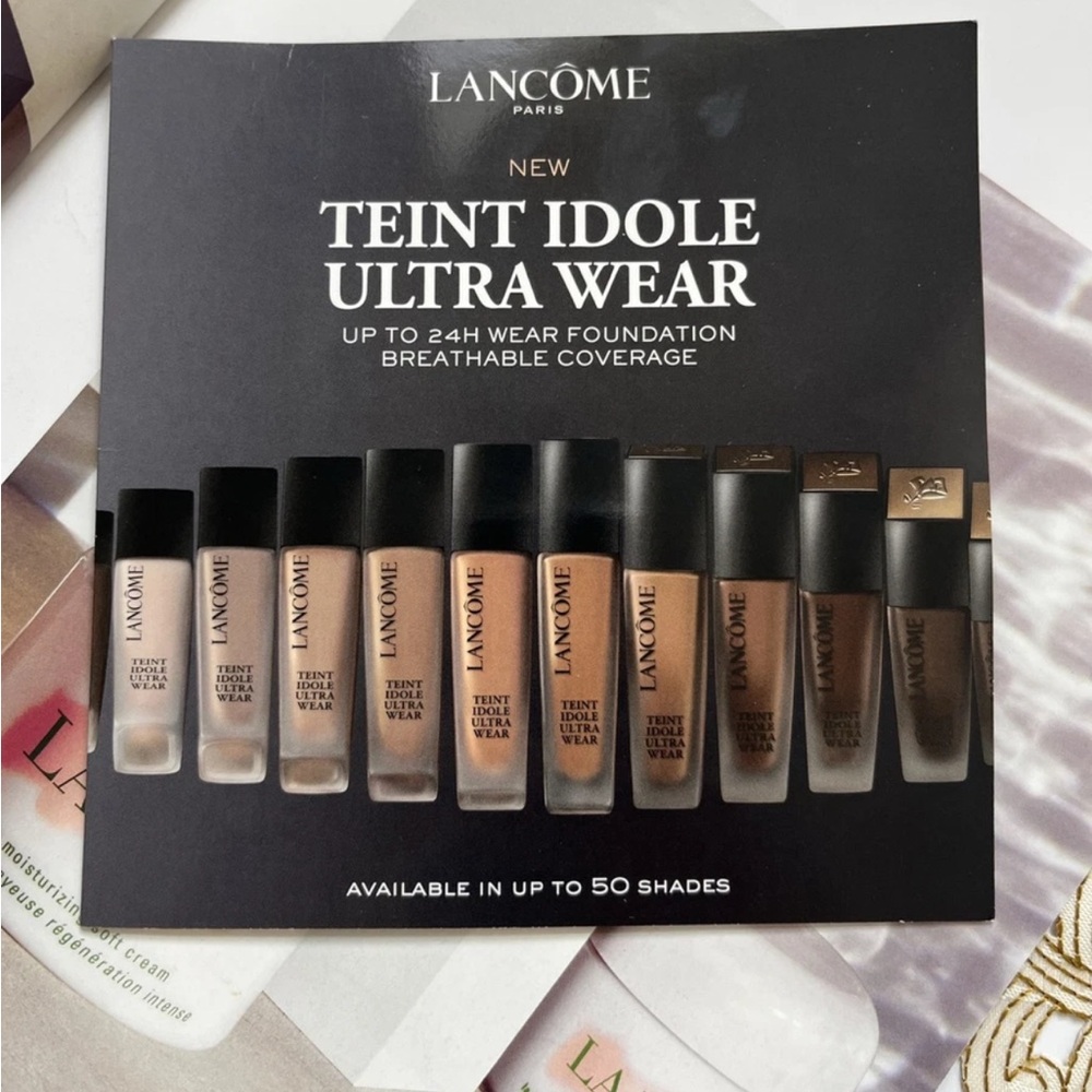 4x Lancôme Teint Idole Ultra Wear Foundation samples ( total 4 cards)